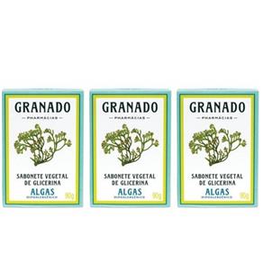 Granado Algas Sabonete Vegetal com Glicerina 90g - Kit com 03