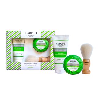 Granado Essenciais do Barbear Kit – Gel Esfoliante + Sabonete + Pincel de Barbear Kit