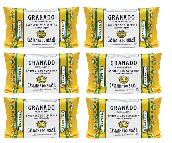 Granado Kit 6un Sabonete Barra Castanha do Brasil 90g