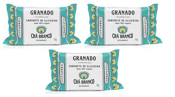 Granado Kit 3un Sabonete Barra Chá Branco 90g