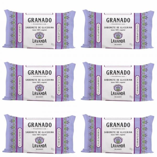 Granado Lavanda Sabonete Vegetal C/ Glicerina 90g (Kit C/06)