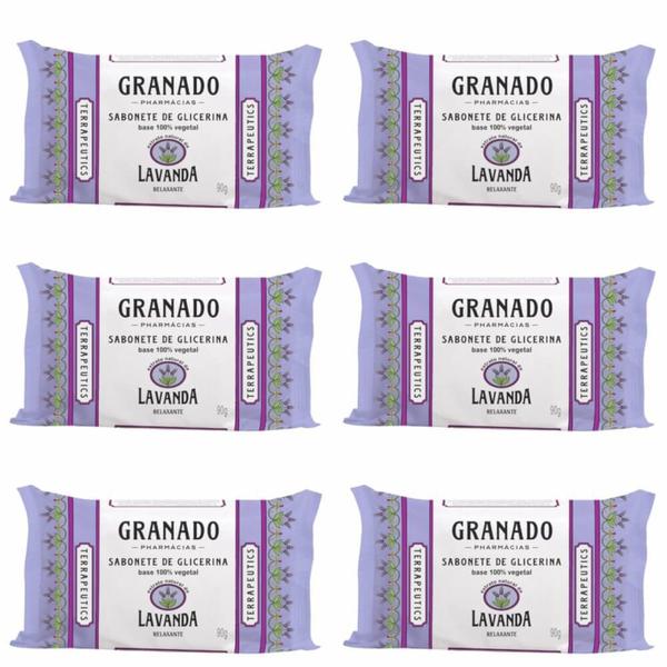 Granado Lavanda Sabonete Vegetal C/ Glicerina 90g (Kit C/06)