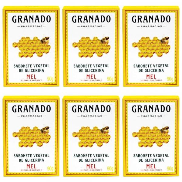 Granado Mel Sabonete Vegetal C/ Glicerina 90g (Kit C/06)