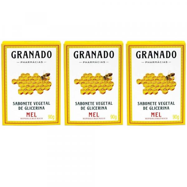 Granado Mel Sabonete Vegetal C/ Glicerina 90g (Kit C/03)