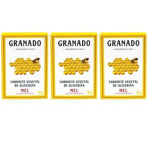 Granado Mel Sabonete Vegetal com Glicerina 90g - Kit com 03