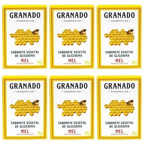 Granado Mel Sabonete Vegetal com Glicerina 90g - Kit com 06