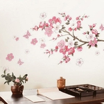 Grande removível bonito Pattern Peach Flower Wall Sticker Art Decals Sala Quarto Decor Estudo