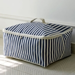 Grandes roupas saco de armazenamento de cânhamo de algodão de acabamento caixa azul suprimentos diários