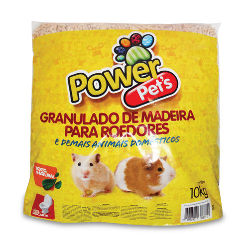 Granulado de Madeira Power Pets para Roedores em Geral 10kg