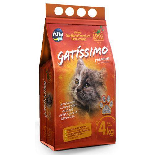 Granulado Premium (areia) Higiênica Perfumada para Gatos e Roedores - Gatissimo 4kg - Alfa Pet