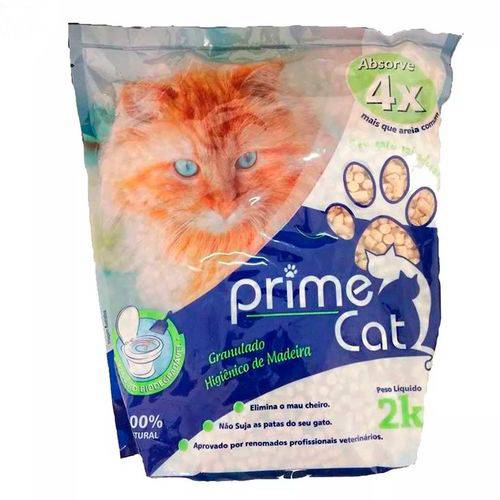 Granulados Higiênicos de Madeira Prime Cat 2kg