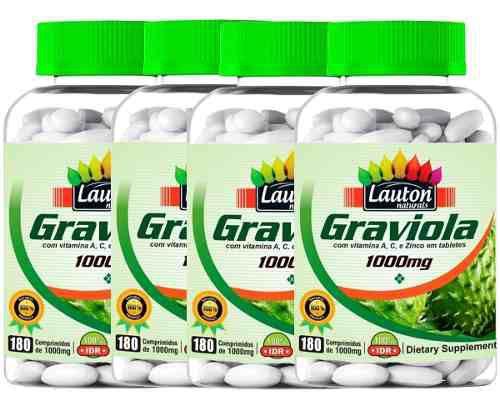 Graviola 1000mg 4 X 180 Comprimidos - Lauton Nutrition