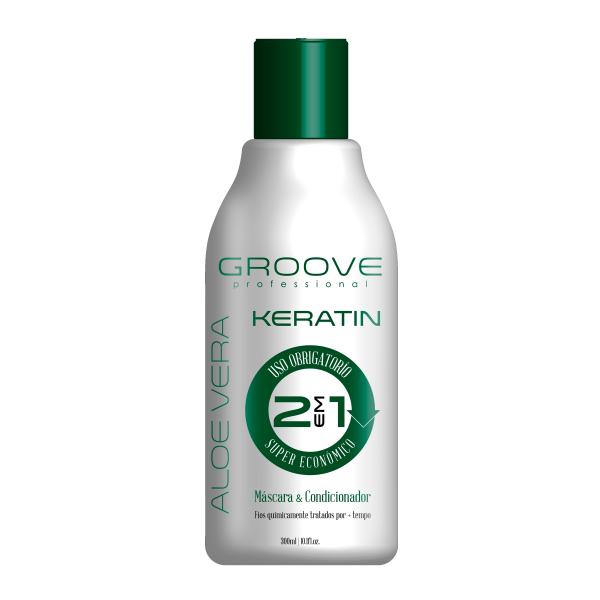 Groove Professional Aloe Vera Keratin 2 em 1 Máscara e Condicionador Pós Química 300ml