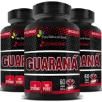 Guaraná 100% Puro - 500mg - 03 Potes (180 cápsulas)