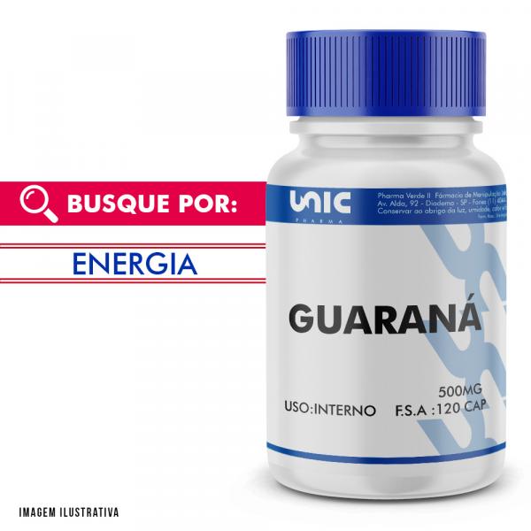 Guaraná 500mg 120 Caps - Unicpharma