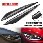 Guarnição de pálpebras de sobrancelhas de cobertura de farol dianteiro de fibra de carbono para Mazda 3 2010-13