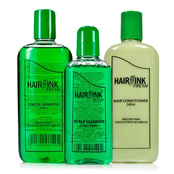 Hair Sink Fresh Tratamento Antiqueda Kit Shampoo 240ml, Tônico Capilar 140ml e Condicionador 240ml