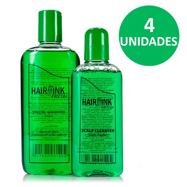 Hair Sink Tratamento Antiqueda Kit 04 Shampoo 240ml e 04 Tônico Capilar 140ml