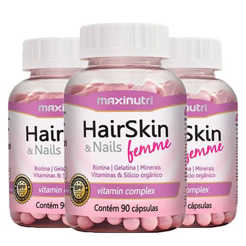 Hair Skin Femme - 3x 90 Cápsulas - Maxinutri