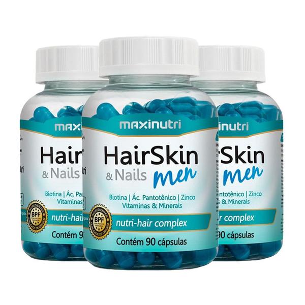Hair Skin Men - 3x 90 Cápsulas - Maxinutri