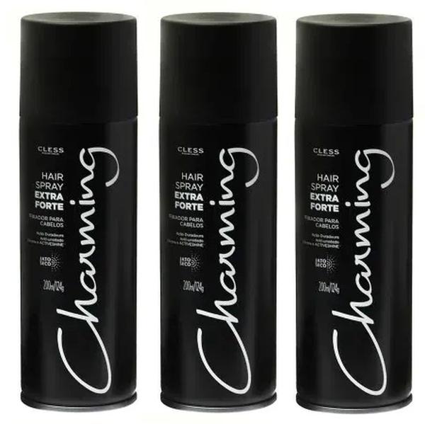 Hair Spray Charming Extra Forte 200ml - 3 Unidades