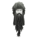 Halloween Cosplay Homens Knit Viking Beard Hat Ski Máscara Cap louco engraçado Barbarian Vagabond Arrefecer Beanie Inverno Quente Unisex Hat