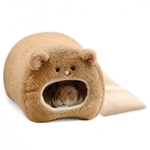 Hamster Inverno Quente Forma Urso gaiola velo Casa com Mat Cama de pequeno Pet