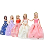 Handmade da roupa da boneca 5 Pcs Printing balanço saia princesa Vestidos bonecas
