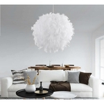 Niceday LED Romantic White Feather lâmpada do teto pendurado pingente de Quarto Sala Decor