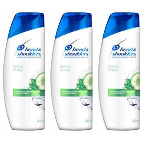 Head & Shoulders Detox Shampoo Anticaspa 200ml - Kit com 03