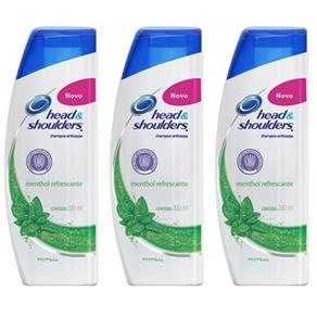 Head & Shoulders Menthol Shampoo Anticaspa 200ml - Kit com 03