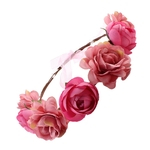 Headband Da Flor Da Noiva Das Mulheres Bohemian Plum Flower Crown Hairband Pink