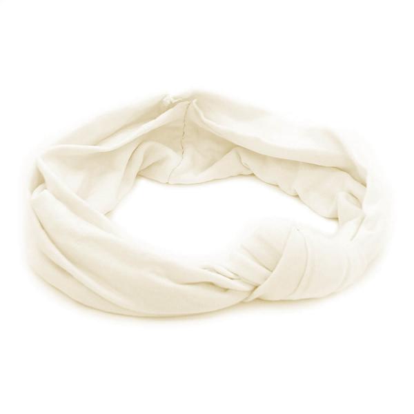 Headband Turbante Off White com Nó - Bijoulux