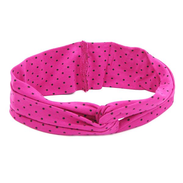 Headband Turbante Rosa Pink Poá - Bijoulux