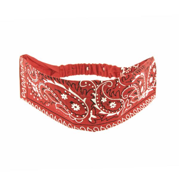 Headband Vermelha com Estampa Paisley - Bijoulux