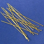 Headpins de cabeça chata banhados a ouro 50pcs - 2 polegadas