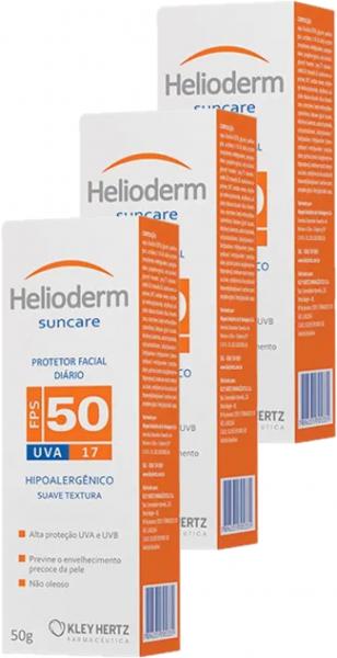 Helioderm Suncare - Protetor Solar Facial Fps 50 Kit 3 Unidades