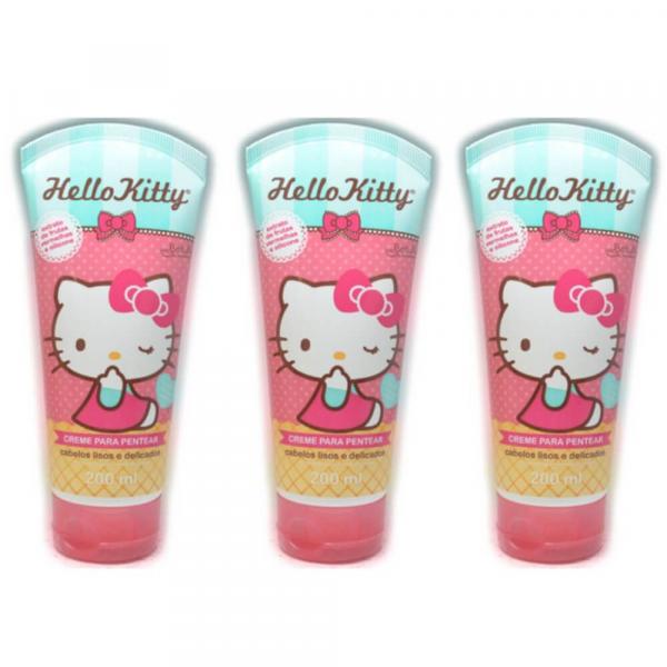 Hello Kitty Creme P/ Pentear Lisos e Delicados 200ml (Kit C/03)