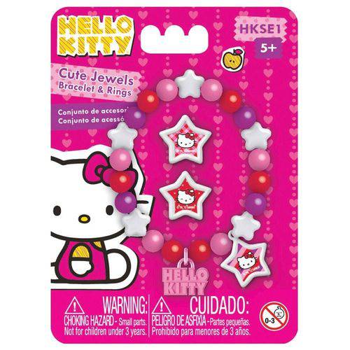 Hello Kitty Kit de Acessórios Anéis e Pulseira - Intek