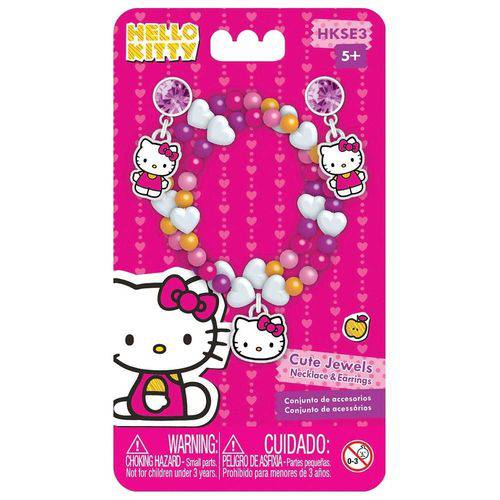 Hello Kitty Kit de Acessórios Brincos e Colar - Intek