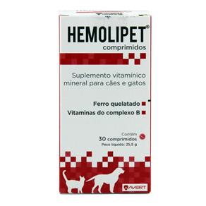 Hemolipet 30 Comprimidos Suplemento Cães e Gatos - Avert