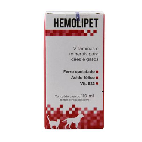 Hemolipet 110ml Suplemento Cães e Gatos- Avert