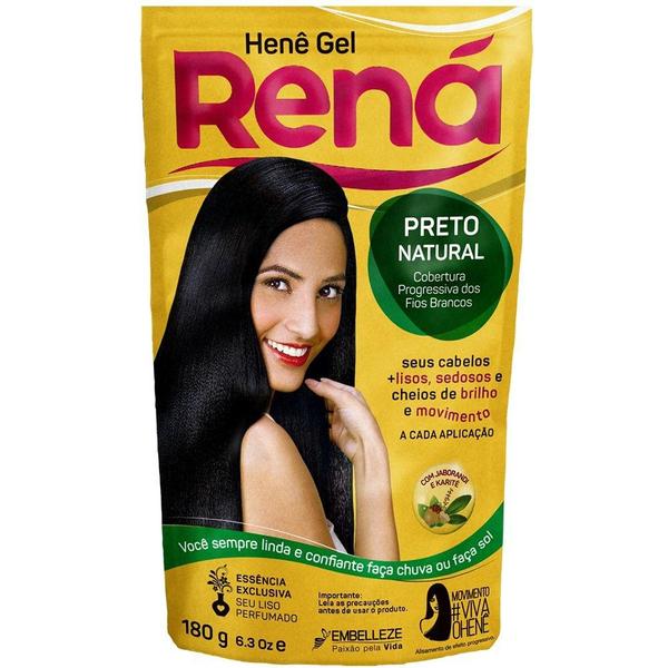 Hene Rena Gel Preto Natural 180GR - Embelleze