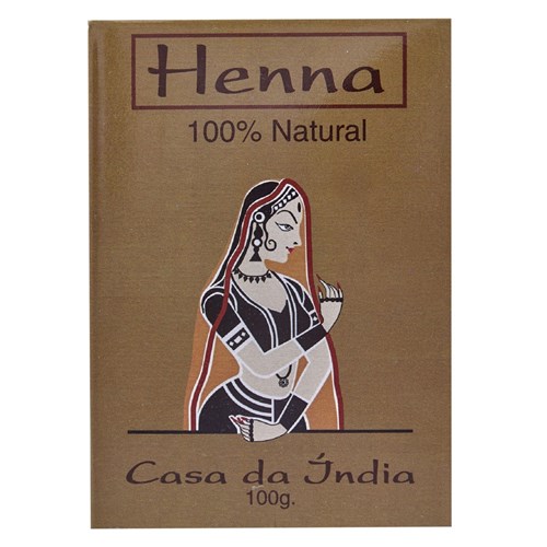 Henna em Pó Natural e Vegana 100% Pura Casa da Índia 100g