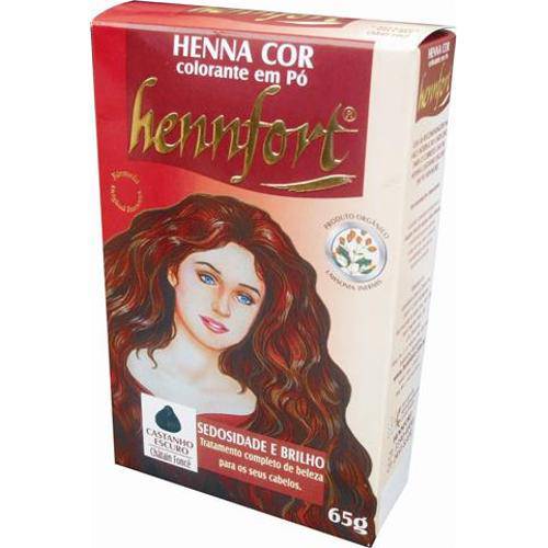 Henna Hennfort em Pó 65g - Castanho Escuro