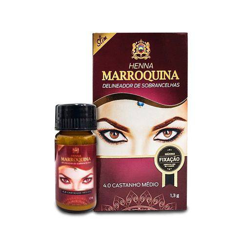 Henna Marroquina Sobrancelhas 4.0 Castanho Médio 1.3g