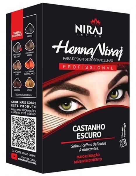 Henna Niraj para Design de Sobrancelhas Castanho Escuro 3,5g