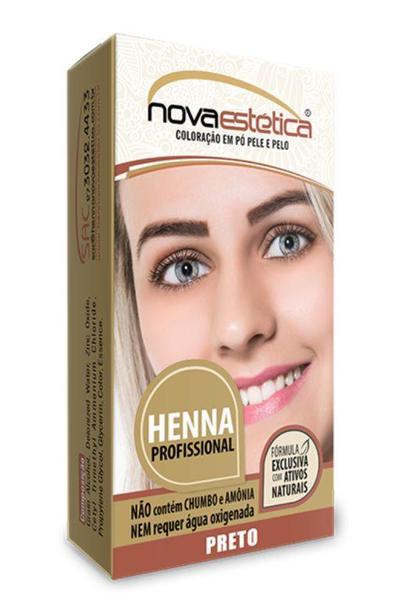 Henna Profissional com Ativos Naturais Fácil de Manusear 2,5g - Preto - Nova Estética