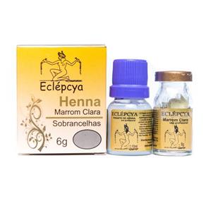 Henna Sobrancelhas Eclépcya 6g + Fixante 10ml - Marrom Clara