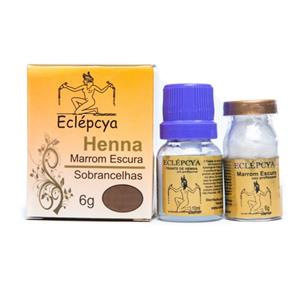 Henna Sobrancelhas Eclépcya 6g + Fixante 10ml - Marrom Escura